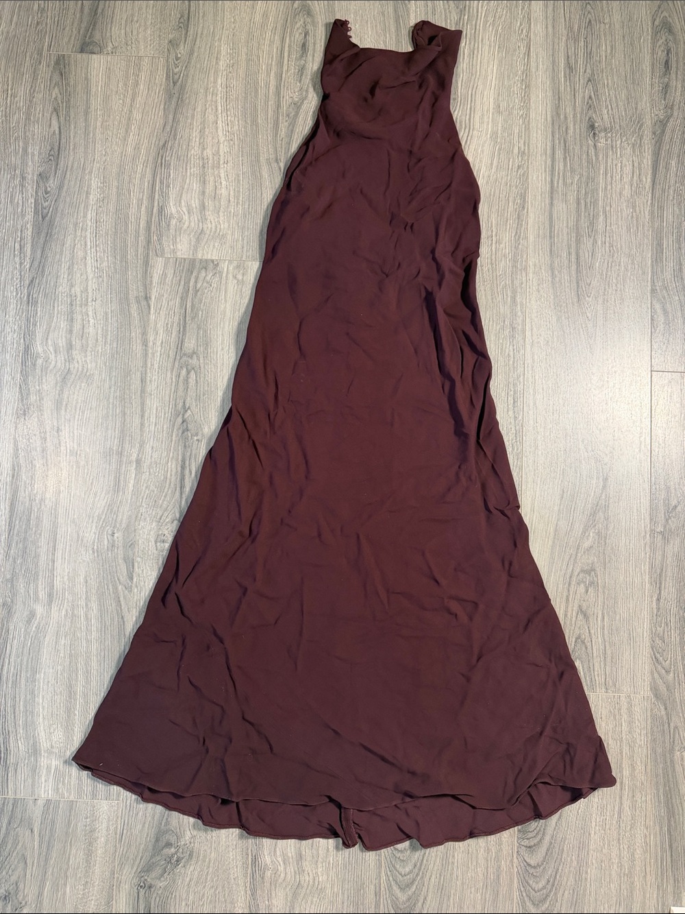 Zara Women’s Burgundy Maxi Skirt - Sleek Flared Silhouette